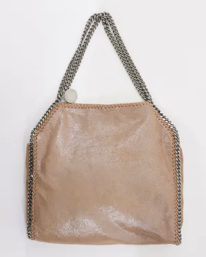 Stella McCartney Beige Vegan Leather Falabella Fold Over Shoulder Bag