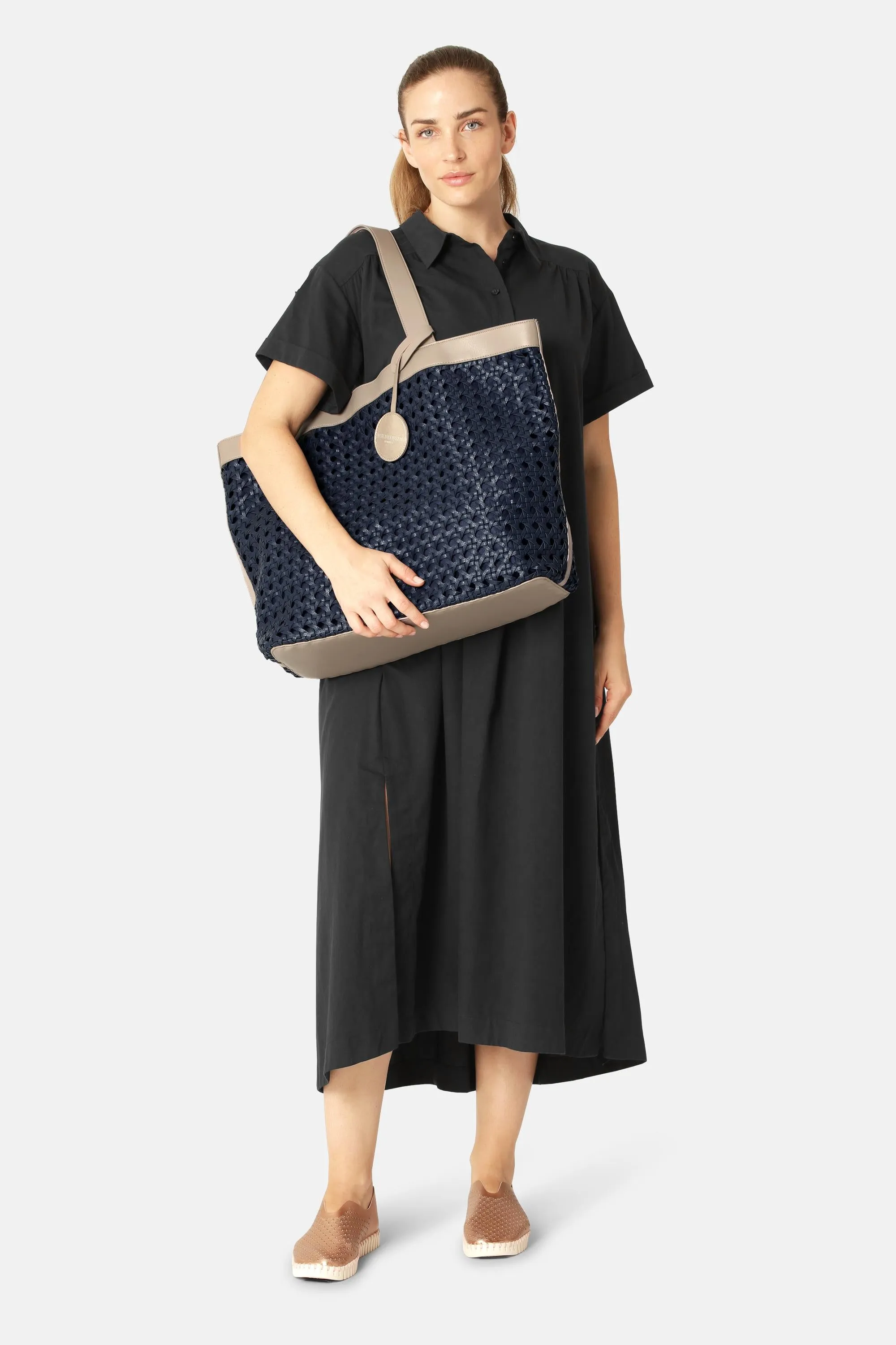 Stor Strandväska - Dark Indigo Sand Pile