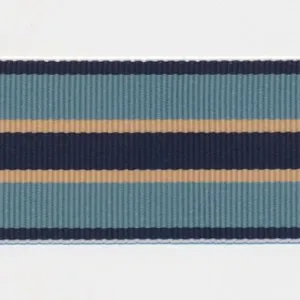 Stripe Grosgrain Ribbon #14 Navy & Blue Gray & Beige