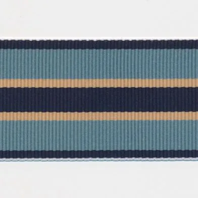 Stripe Grosgrain Ribbon #14 Navy & Blue Gray & Beige