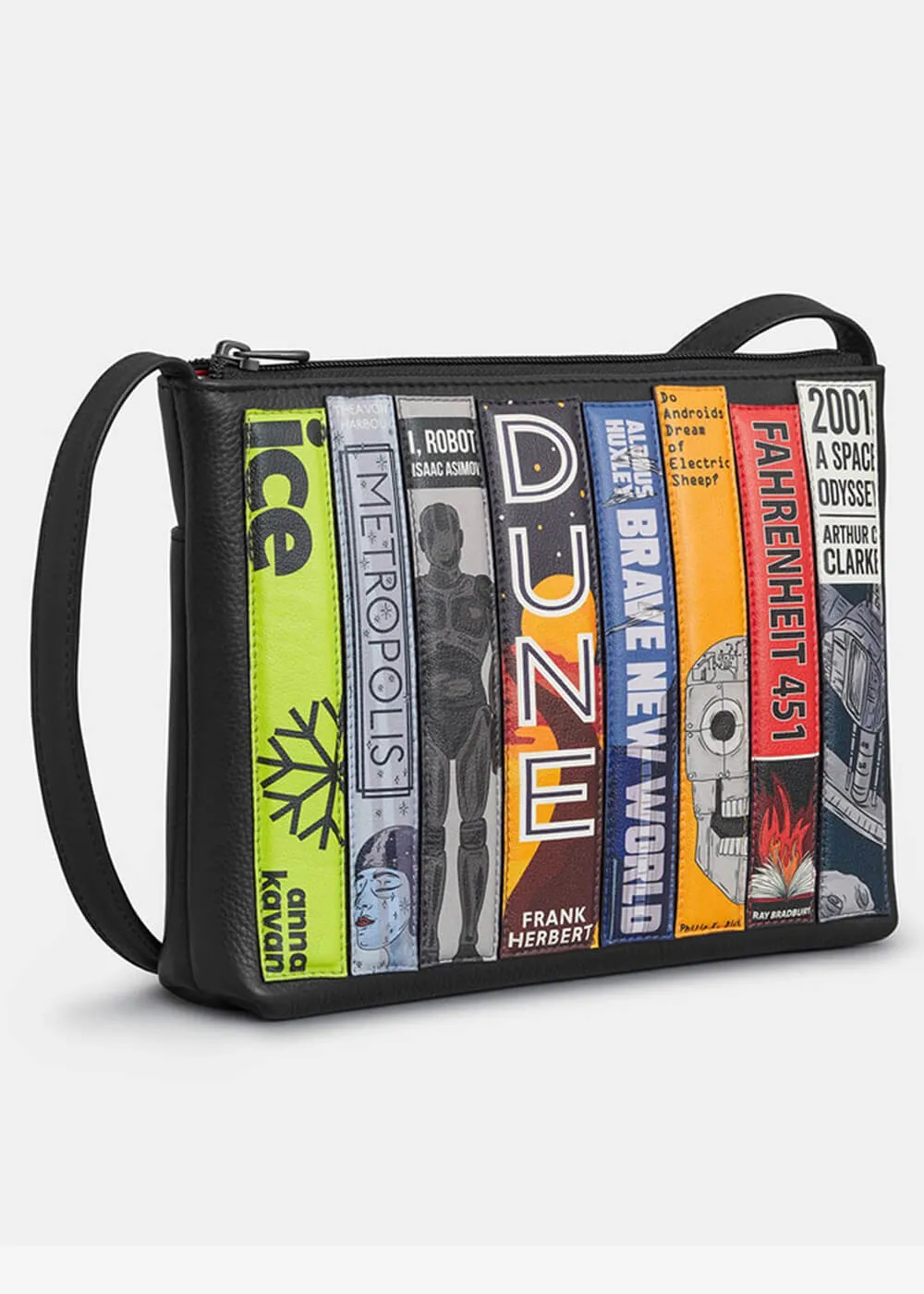 Succubus Bags Books Sci-Fi Bookworm Leather Shoulderbag Black