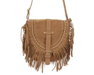 Suede Fringe Tassel Boho Hippie Bohemian Cross body Bag