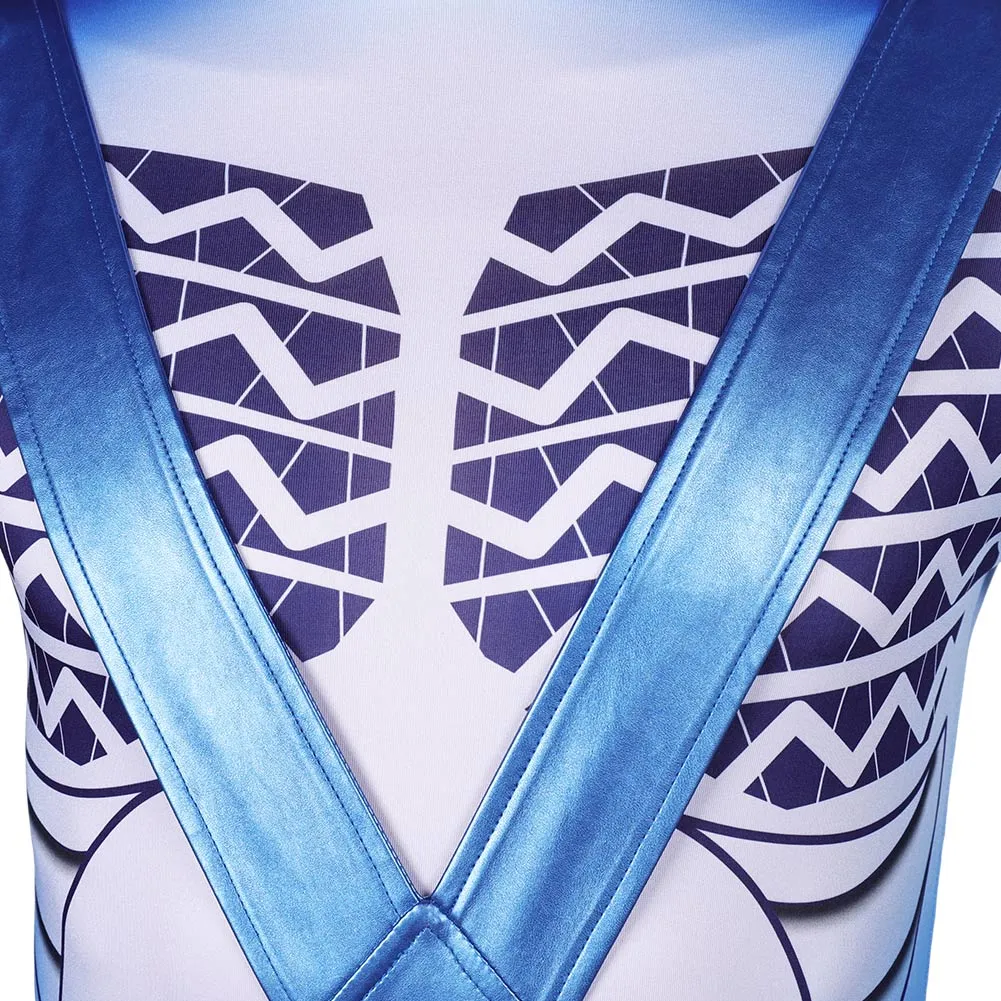 Suicide Squad: Kill the Justice League King Shark Blue Printed Jumpsuit Cosplay Costume Outfits