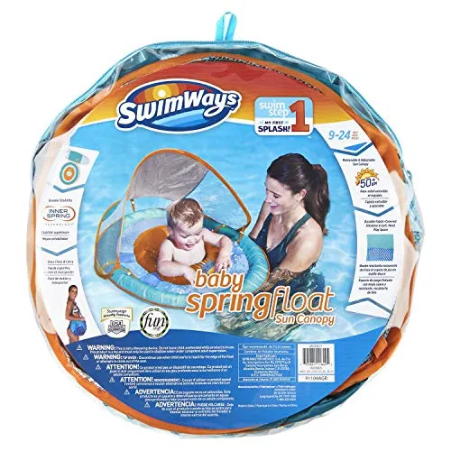 SwimWays Baby Spring Float Sun Canopy - Green Fish