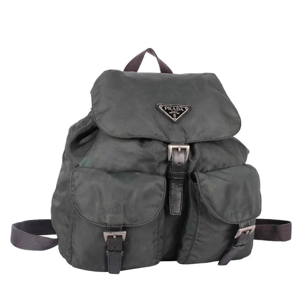 Tessuto Green Nylon Drawstring Backpack MM