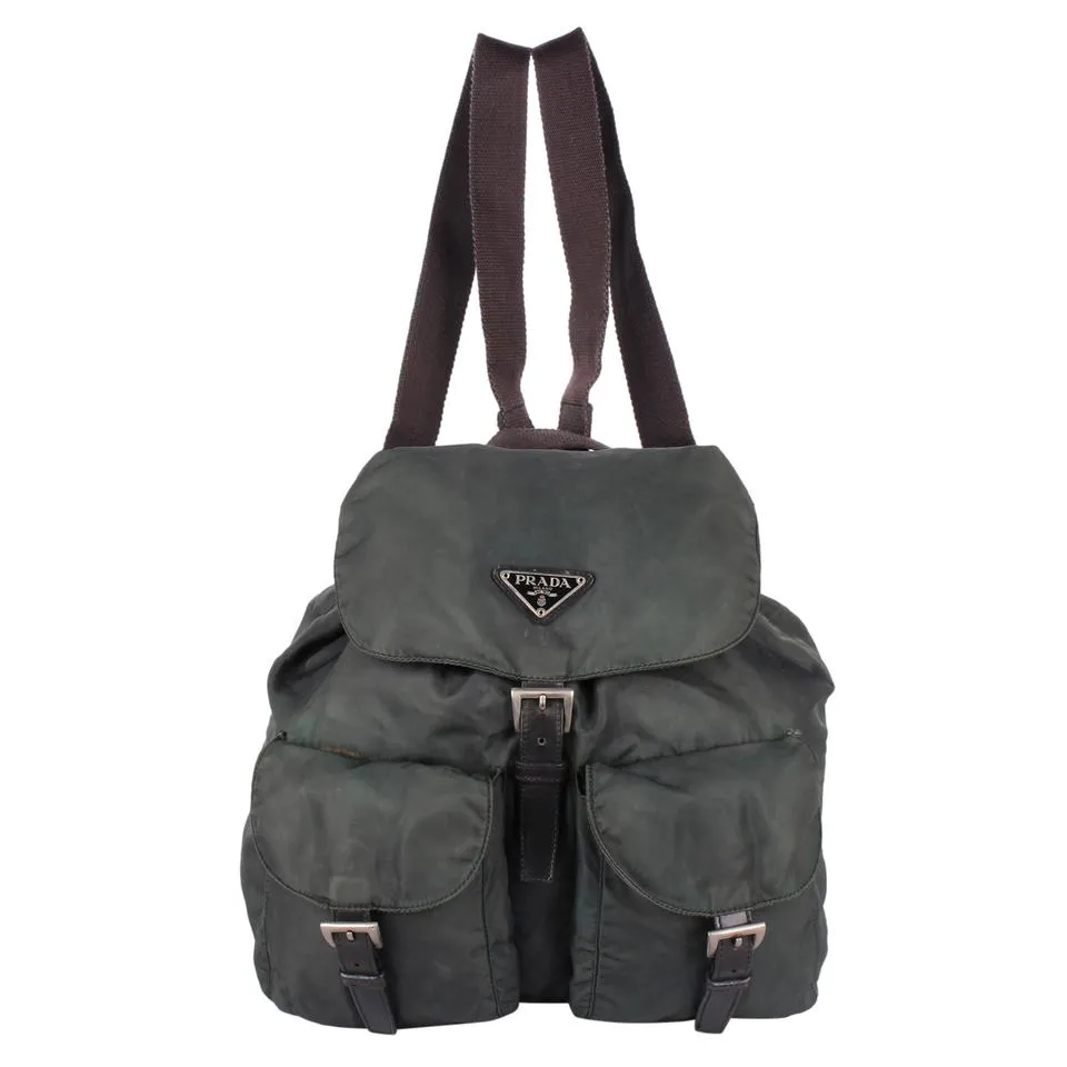 Tessuto Green Nylon Drawstring Backpack MM