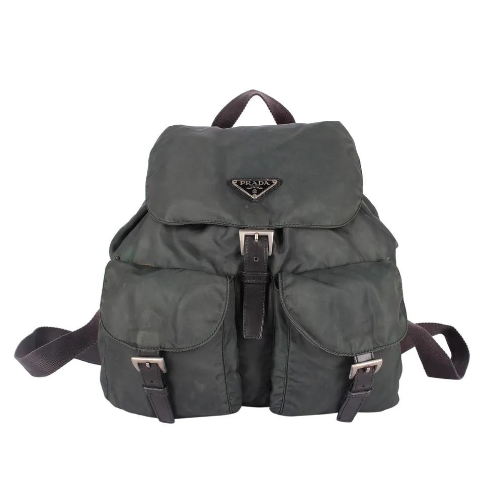 Tessuto Green Nylon Drawstring Backpack MM