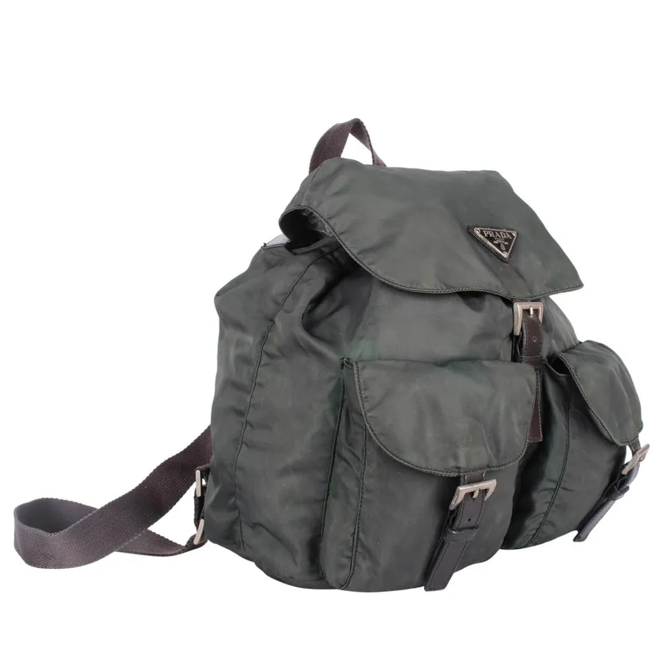 Tessuto Green Nylon Drawstring Backpack MM