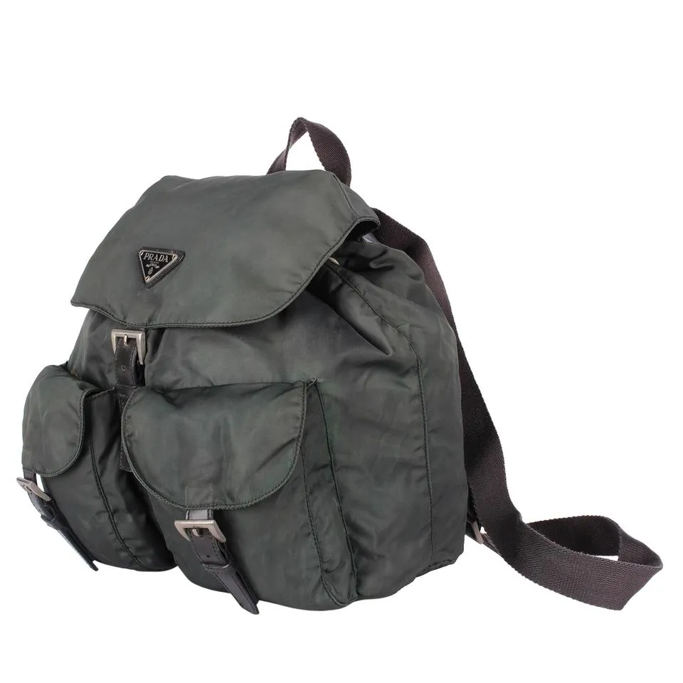 Tessuto Green Nylon Drawstring Backpack MM