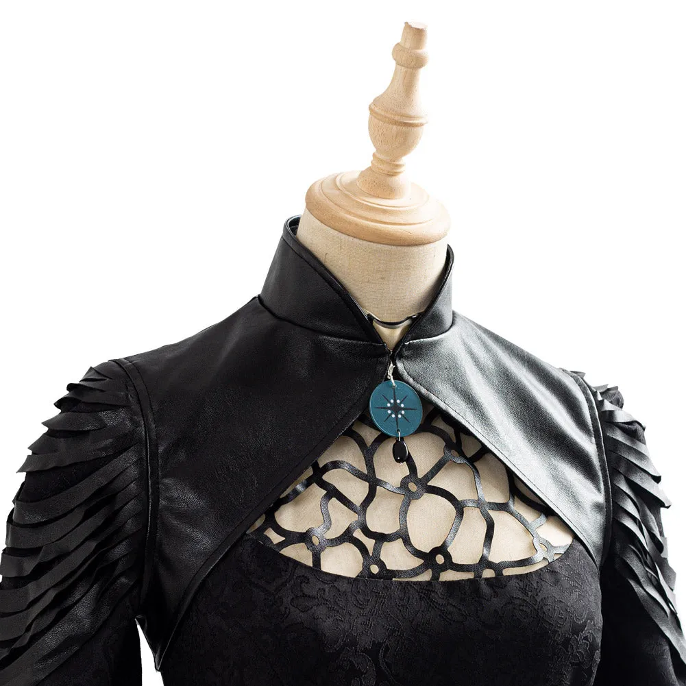 The Witcher Yennefer Cosplay Costume Black Party Long Dress Halloween Carnival Suit