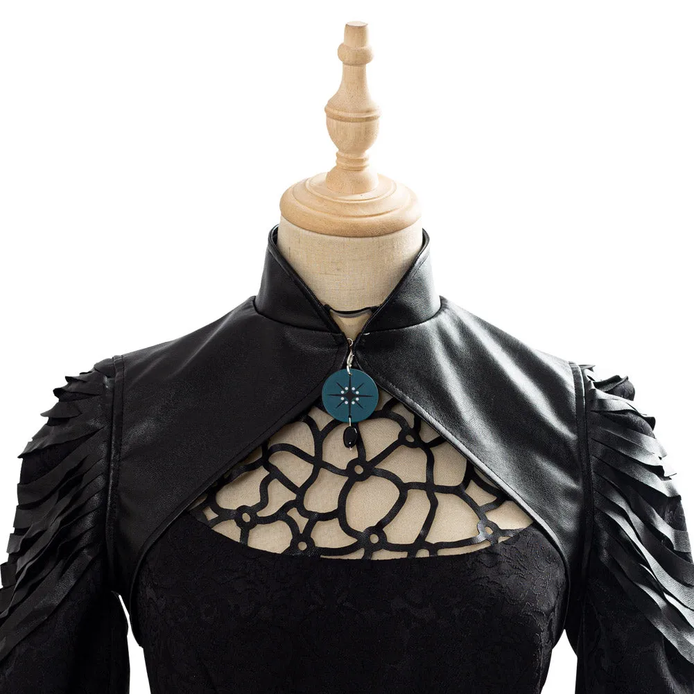 The Witcher Yennefer Cosplay Costume Black Party Long Dress Halloween Carnival Suit