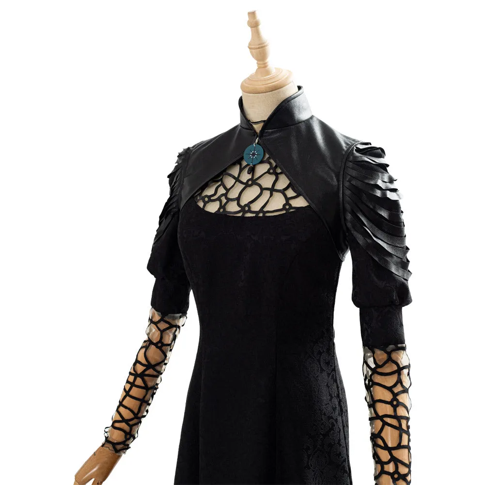 The Witcher Yennefer Cosplay Costume Black Party Long Dress Halloween Carnival Suit