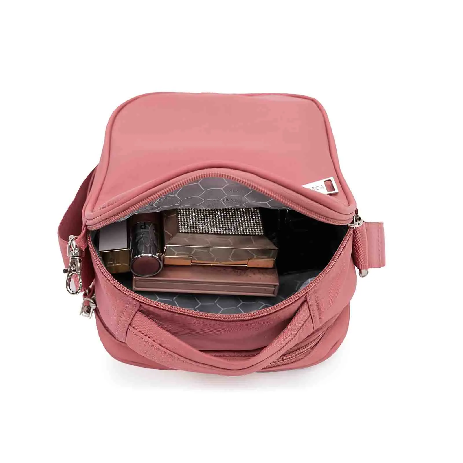 Tosca Anti-Theft Shoulder Bag Small Coral