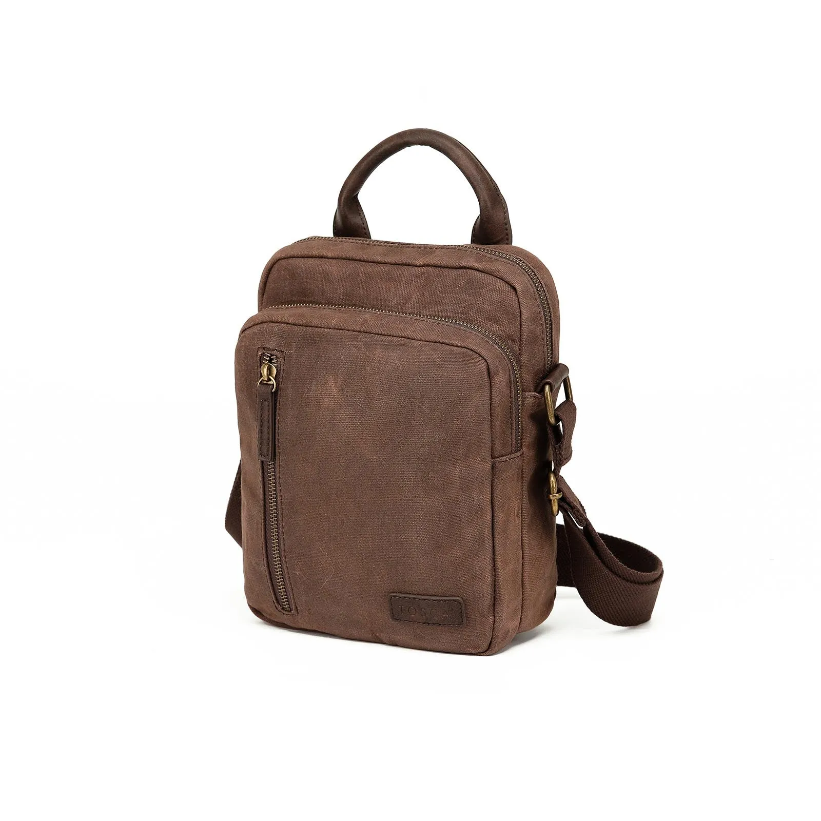 Tosca Waxed Canvas Crossover Bag Brown
