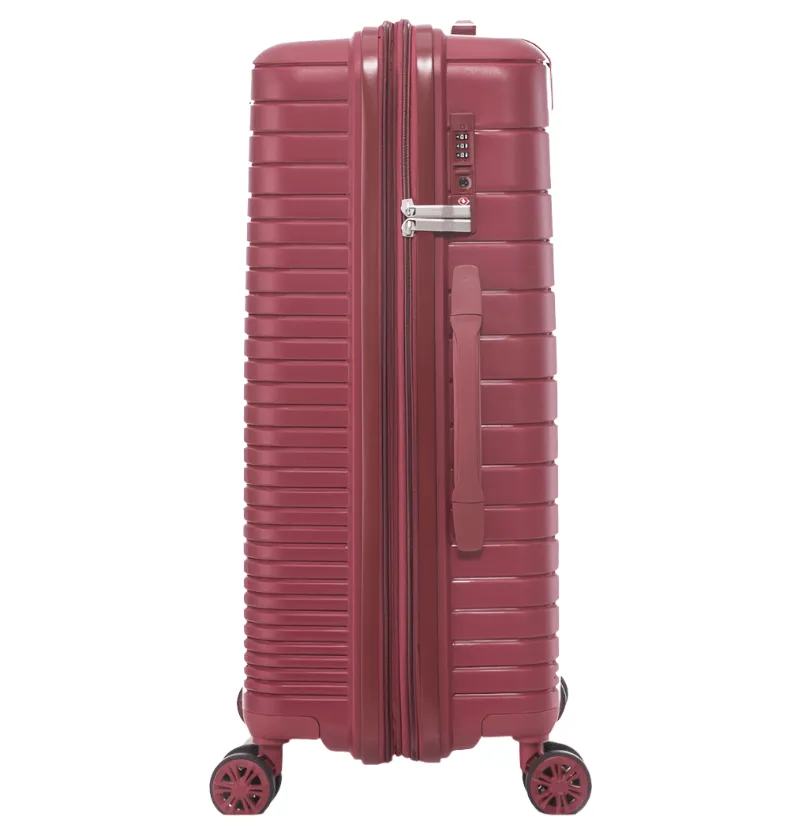 Travel Mate 65cm Hard Shell Zipper 8 Wheel Xbag Trolley Case TSA L-343 B - Red