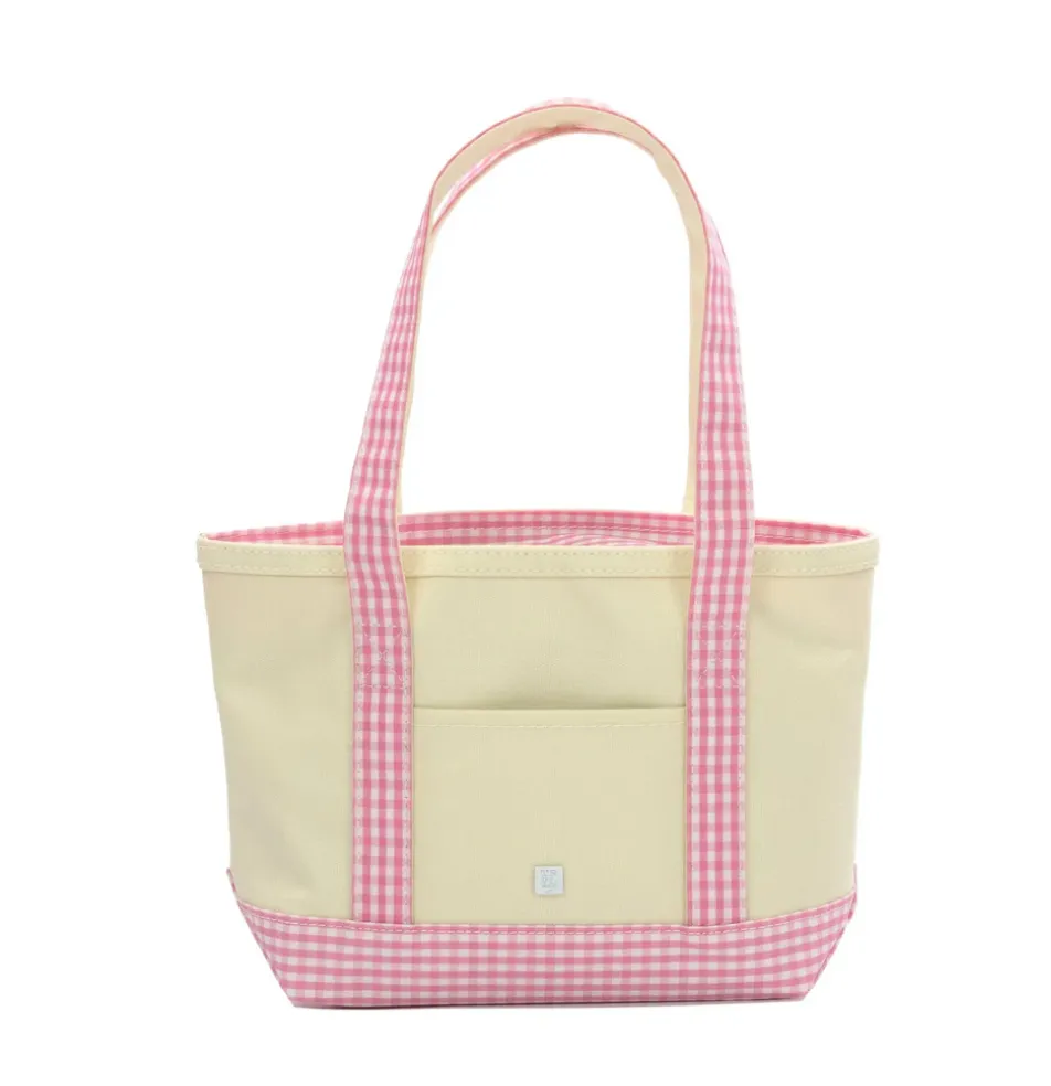 TRVL: Mini Me Tote, Gingham Pink