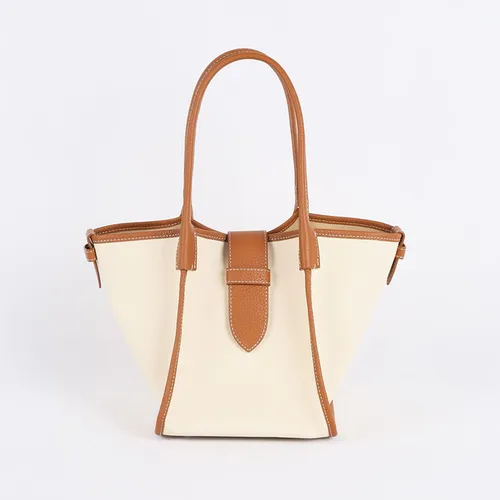 Two-Tone Leather Tote Bag