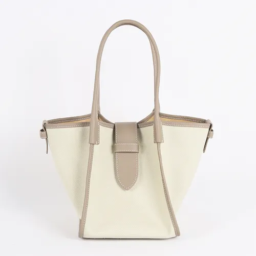 Two-Tone Leather Tote Bag
