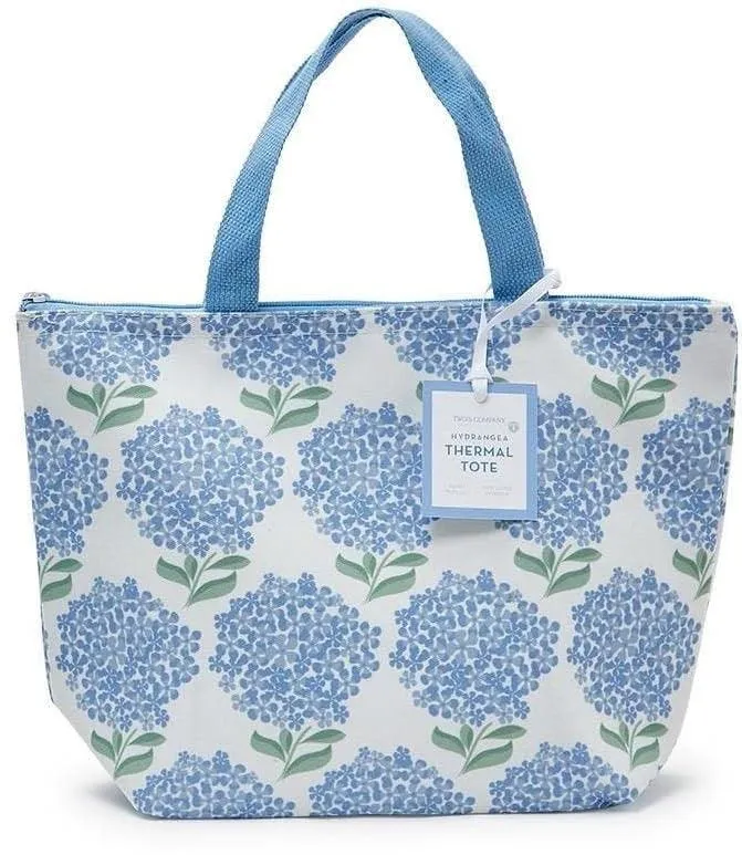 Two's Company Hydrangea Thermal Lunch Tote Bag Assorted 2 Colorways