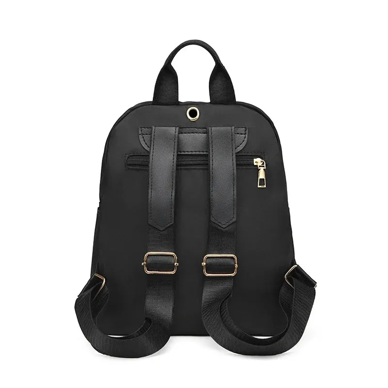 Unisex Large Capacity Black Oxford Backpack for Travel