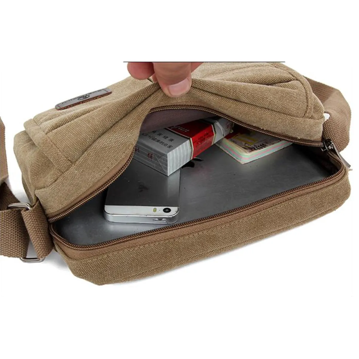 Unisex Multifunctional Crossbody Canvas Messenger Bag