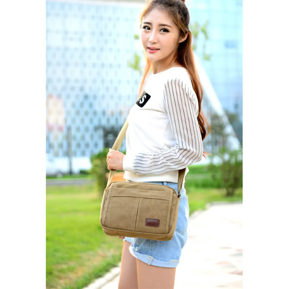 Unisex Multifunctional Crossbody Canvas Messenger Bag