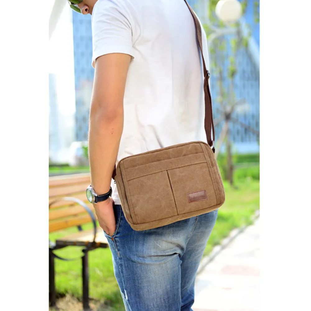 Unisex Multifunctional Crossbody Canvas Messenger Bag