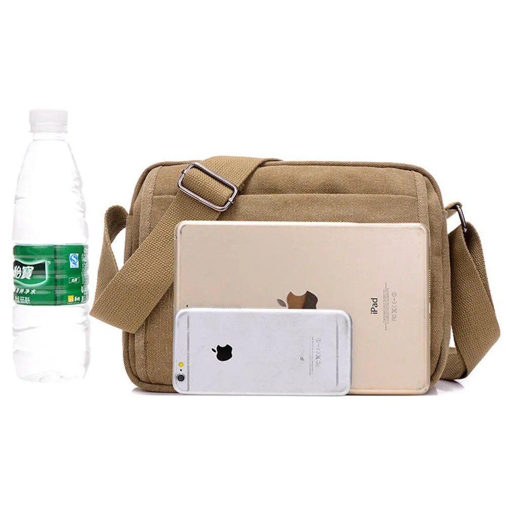 Unisex Multifunctional Crossbody Canvas Messenger Bag