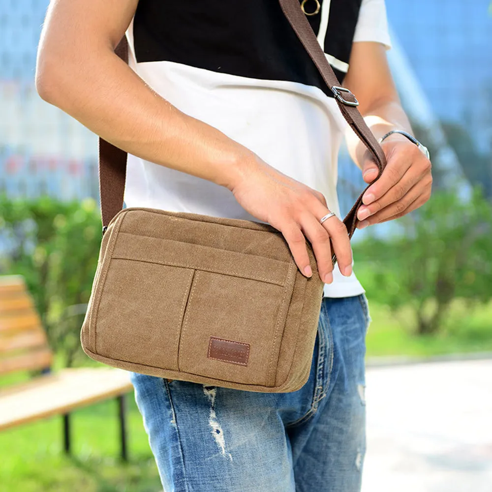 Unisex Multifunctional Crossbody Canvas Messenger Bag