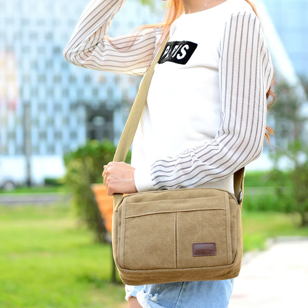 Unisex Multifunctional Crossbody Canvas Messenger Bag
