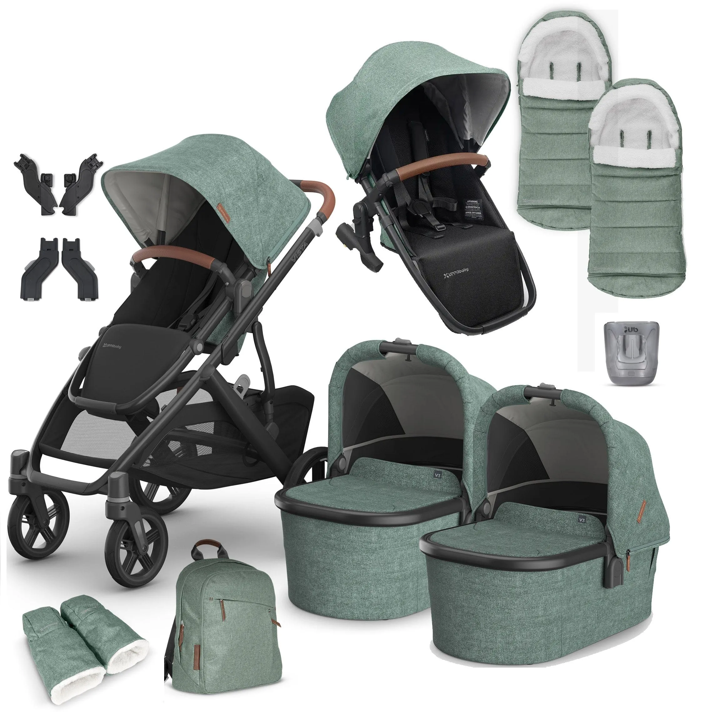 Uppababy Vista V3 Twin Complete Bundle - Gwen