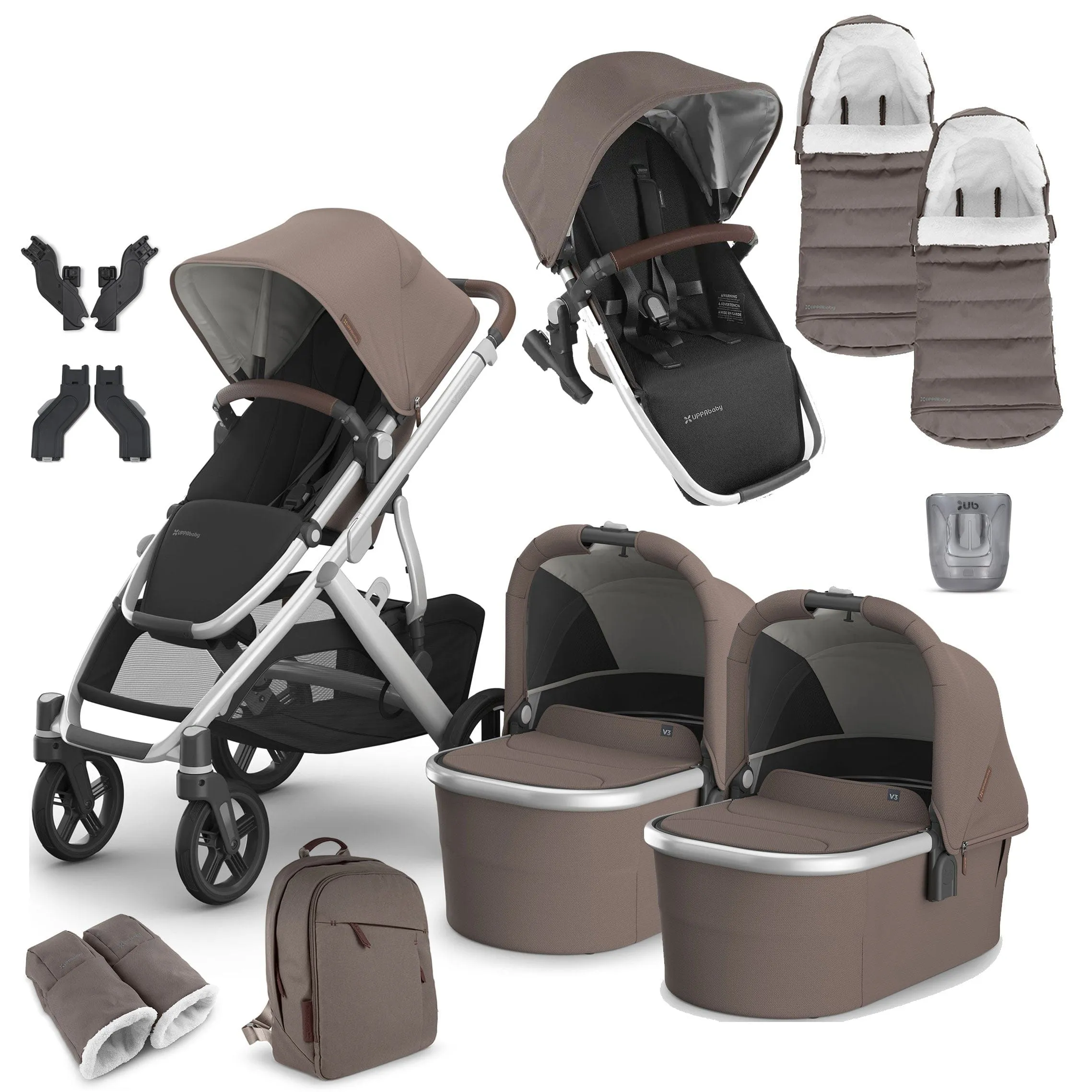 Uppababy Vista V3 Twin Complete Bundle - Theo