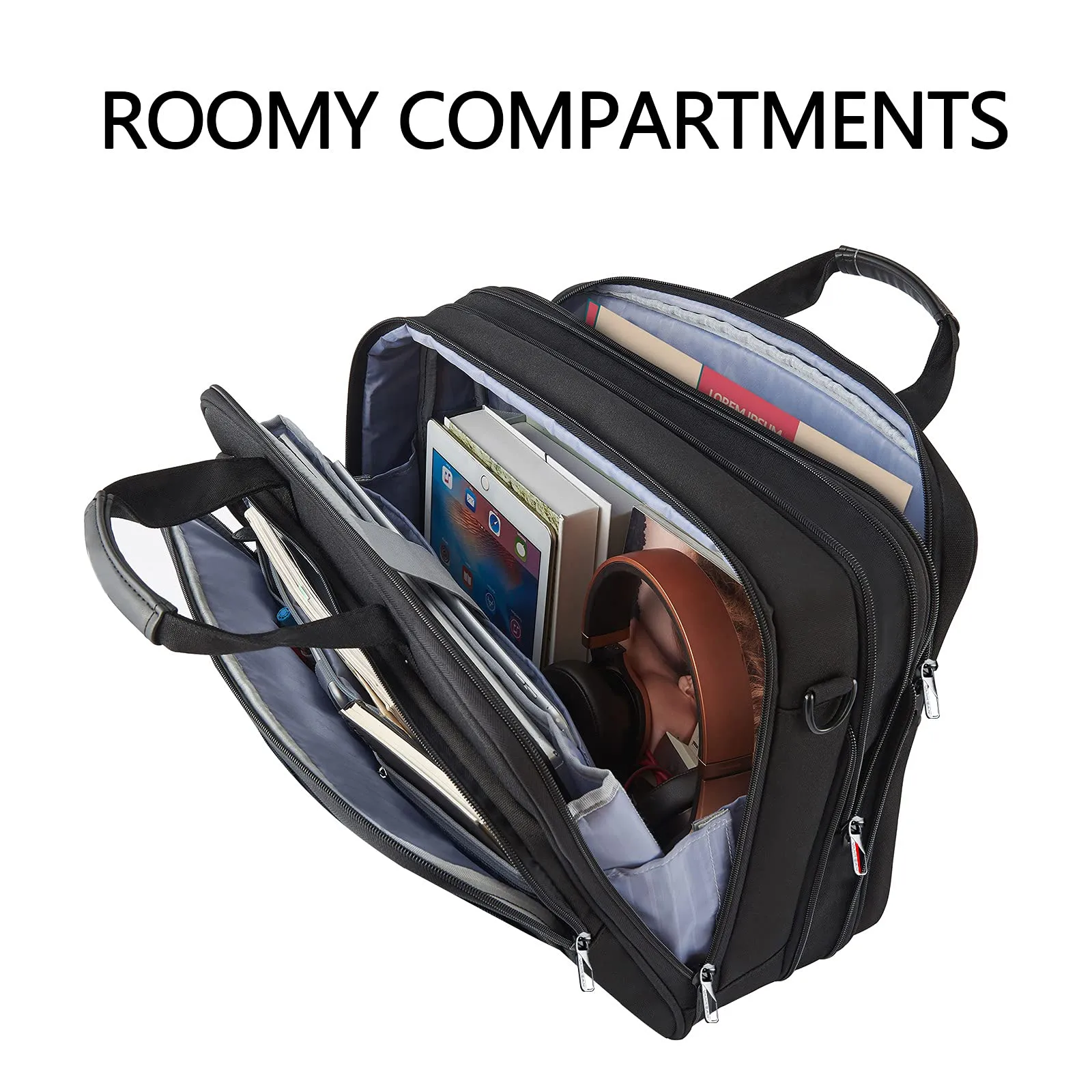 VANKEAN Laptop Briefcase Business Shoulder Bag Expandable Water-Repellent Messenger Bag