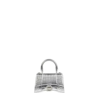 VELORA - Handbag Crocodile Embossed Silver