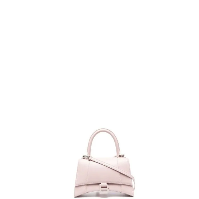 VELORA - Hourglass Small Mock-croc Top-handle Bag Light Pink