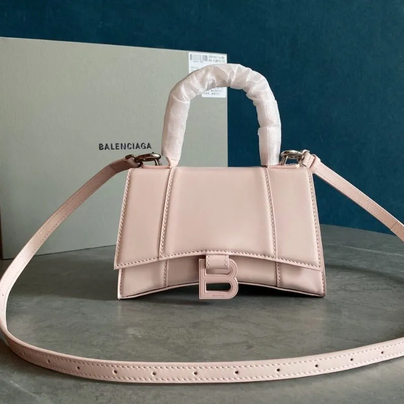 VELORA - Hourglass Small Mock-croc Top-handle Bag Light Pink