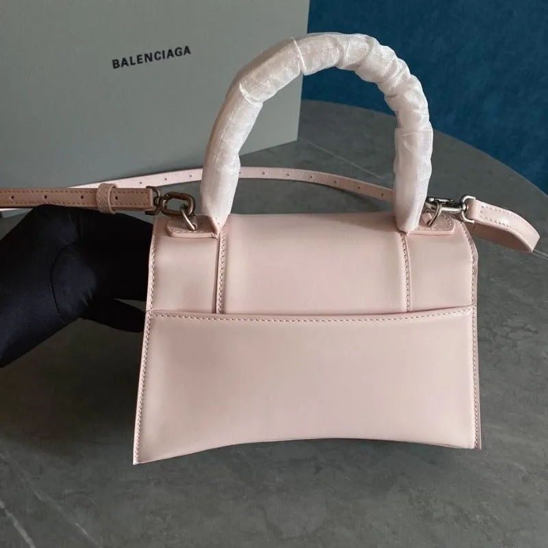 VELORA - Hourglass Small Mock-croc Top-handle Bag Light Pink