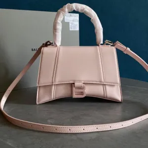 VELORA - Hourglass Small Mock-croc Top-handle Bag Light Pink