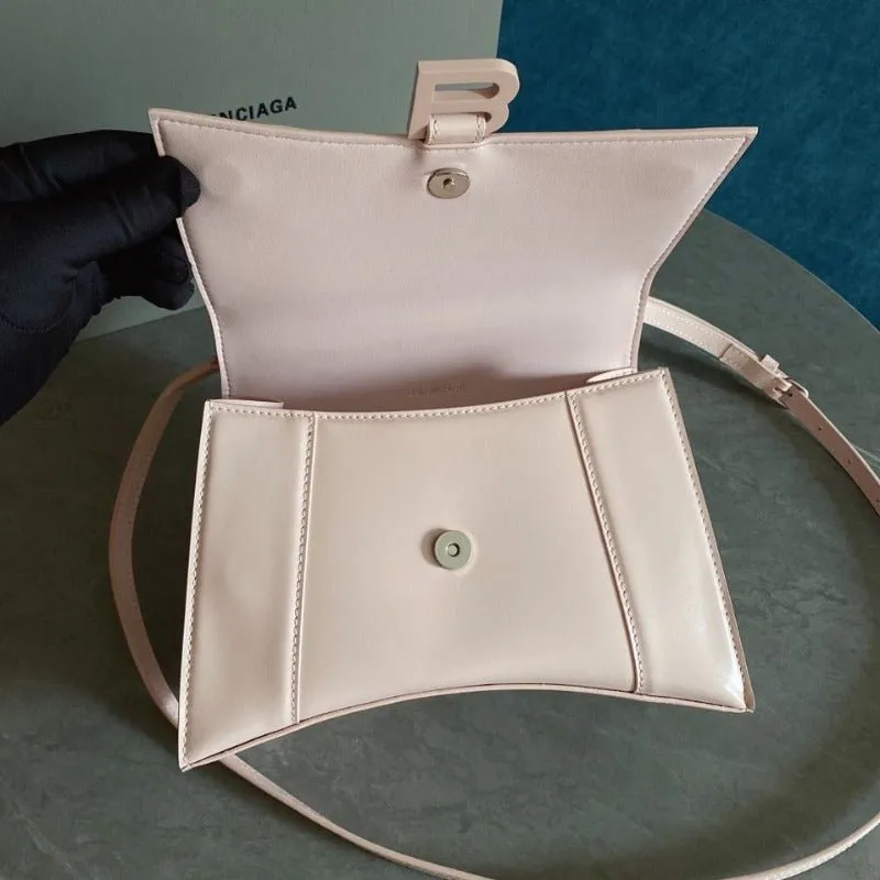 VELORA - Hourglass Small Mock-croc Top-handle Bag Light Pink