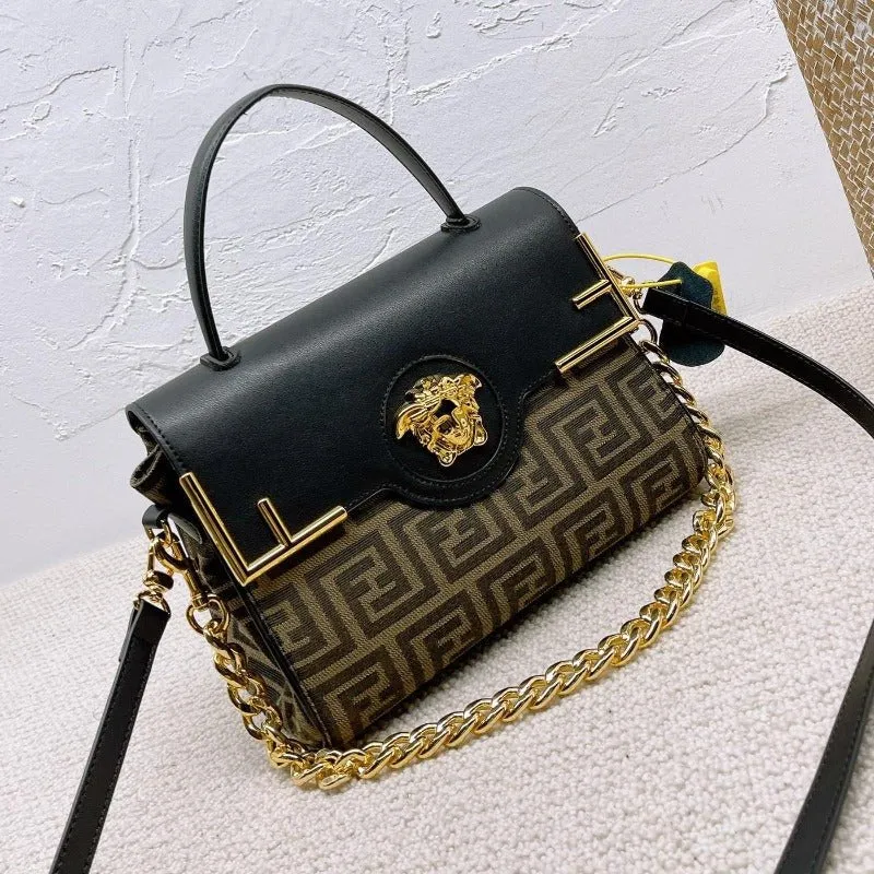 VELORA - La Medusa Top Handle Bag Brown/Black