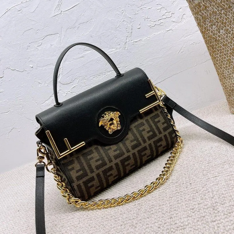 VELORA - La Medusa Top Handle Bag Brown/Black