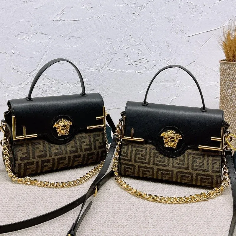 VELORA - La Medusa Top Handle Bag Brown/Black
