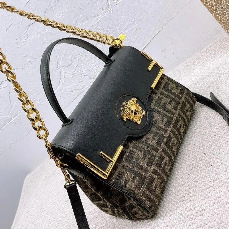 VELORA - La Medusa Top Handle Bag Brown/Black