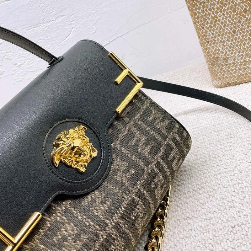 VELORA - La Medusa Top Handle Bag Brown/Black
