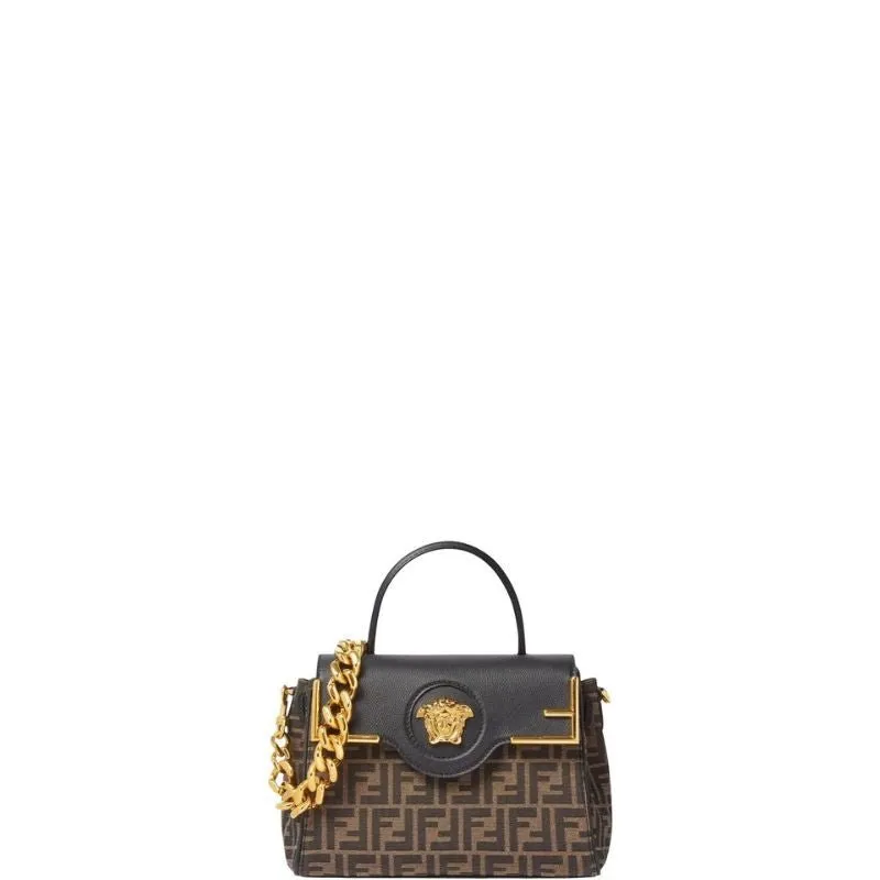 VELORA - La Medusa Top Handle Bag Brown/Black