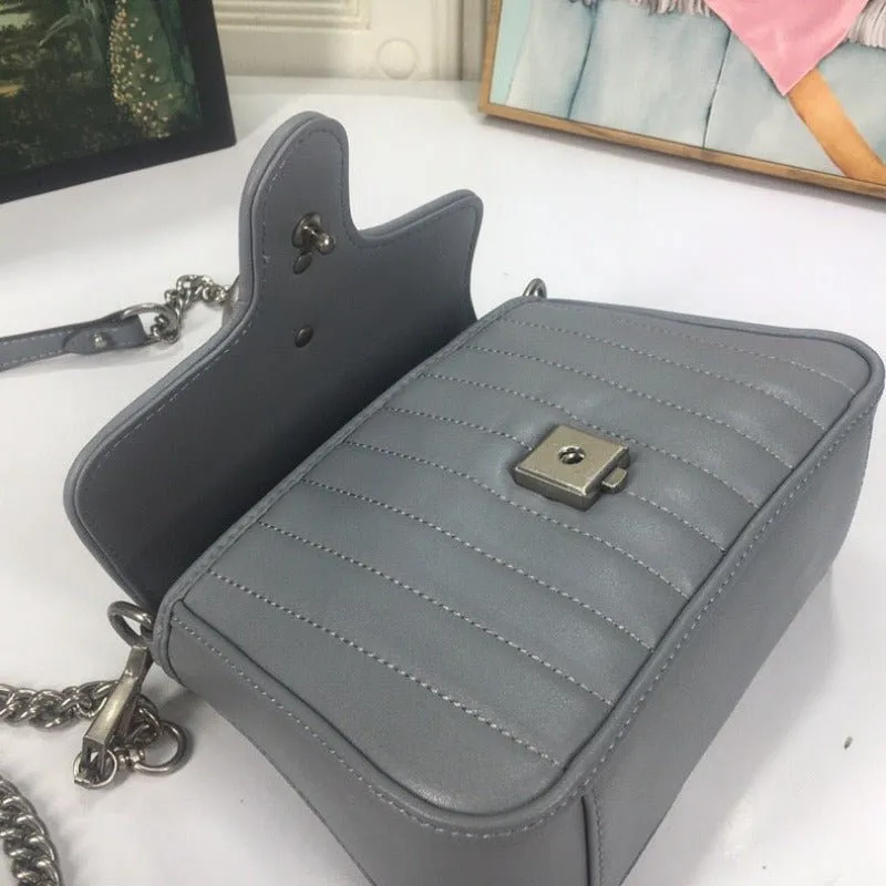 VELORA - Marmont Mini Top Handle Bag Grey