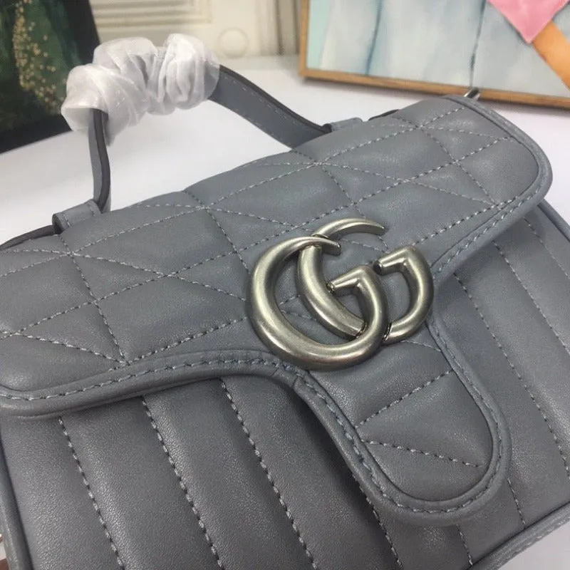 VELORA - Marmont Mini Top Handle Bag Grey