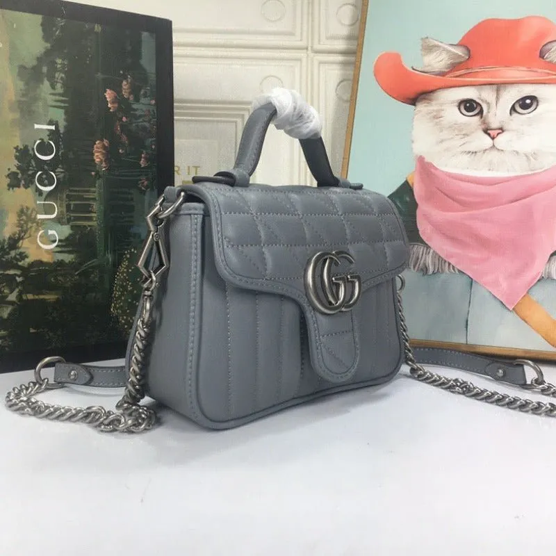VELORA - Marmont Mini Top Handle Bag Grey