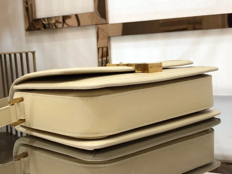 VELORA - Solferino Medium Leather Bag Beige