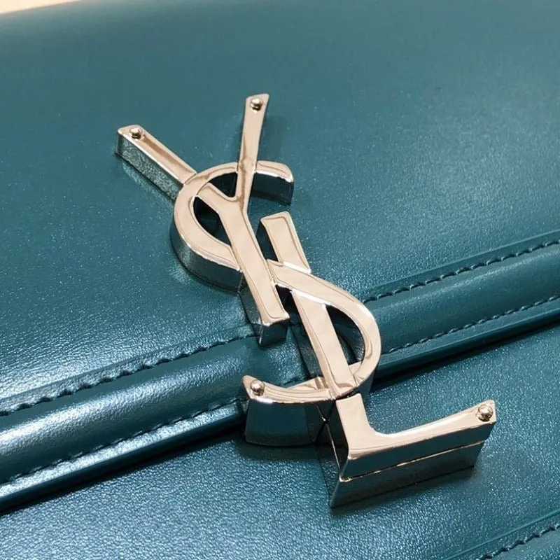 VELORA - Solferino Medium Leather Bag Turquoise
